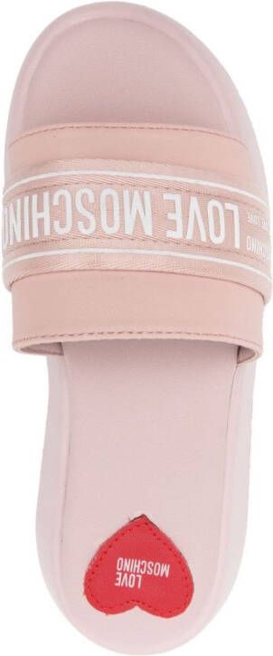 Love Moschino Slippers met plateauzool Roze