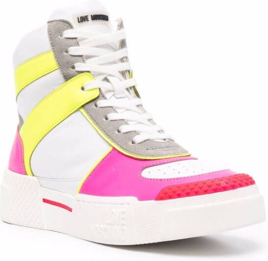 Love Moschino Sneakers met colourblocking Wit