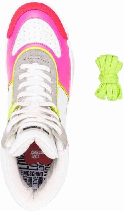 Love Moschino Sneakers met colourblocking Wit