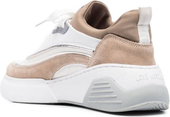 Love Moschino Sneakers met contrasterend vlak Beige