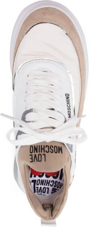 Love Moschino Sneakers met contrasterend vlak Beige