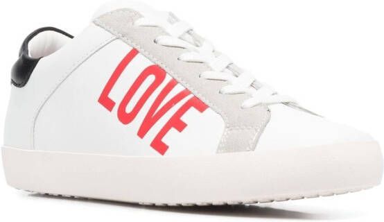 Love Moschino Sneakers met logoprint Wit