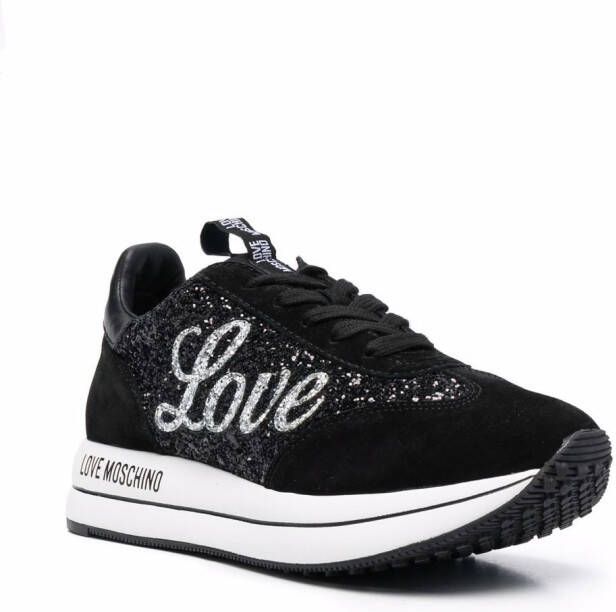 Love Moschino Sneakers met logoprint Zwart