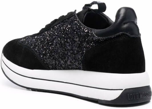 Love Moschino Sneakers met logoprint Zwart