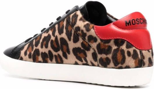 Love Moschino Sneakers met luipaardprint Beige