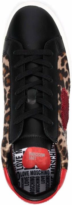 Love Moschino Sneakers met luipaardprint Beige