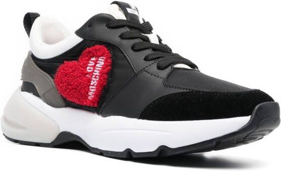 Love Moschino Sneakers met patch Zwart