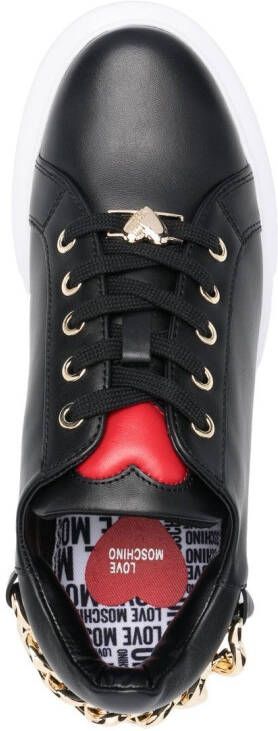 Love Moschino Sneakers met schakelketting Zwart