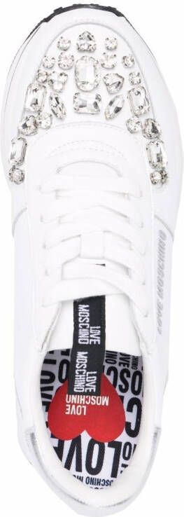 Love Moschino Sneakers verfraaid met edelsteen Wit