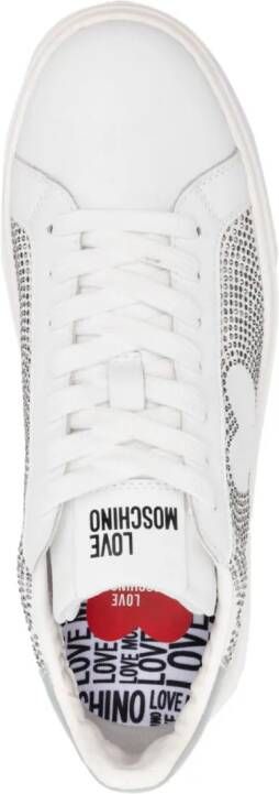Love Moschino Sneakers verfraaid met kristallen Wit