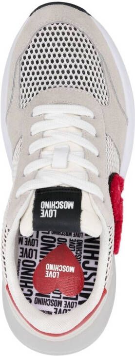 Love Moschino Sporty Running sneakers met hartpatch Wit