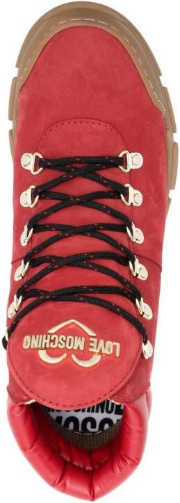 Love Moschino Wandellaarzen met logoplakkaat Rood