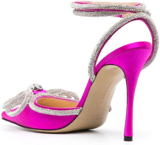 MACH & MACH Double Bow satijnen pumps Roze