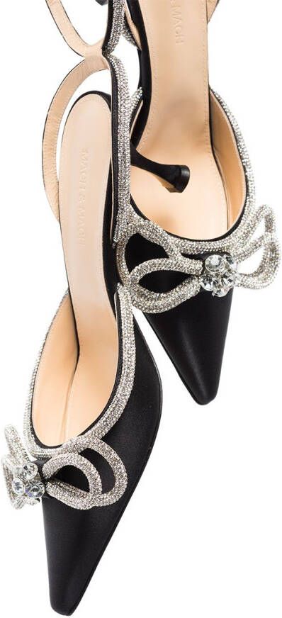 MACH & MACH Double Bow pumps verfraaid met kristallen Zwart