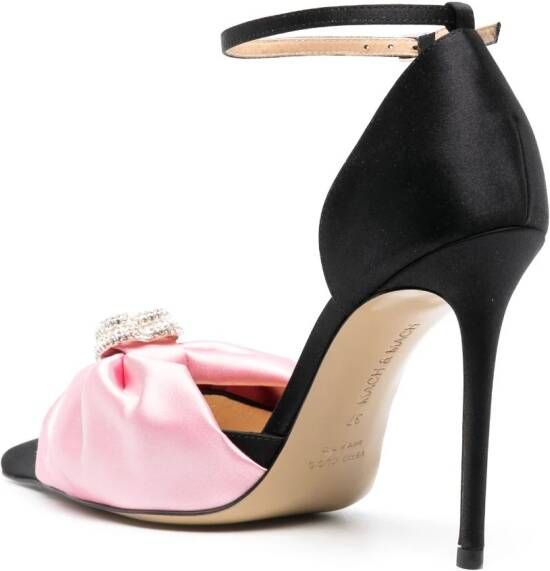 MACH & MACH Double Heart satijnen pumps Roze