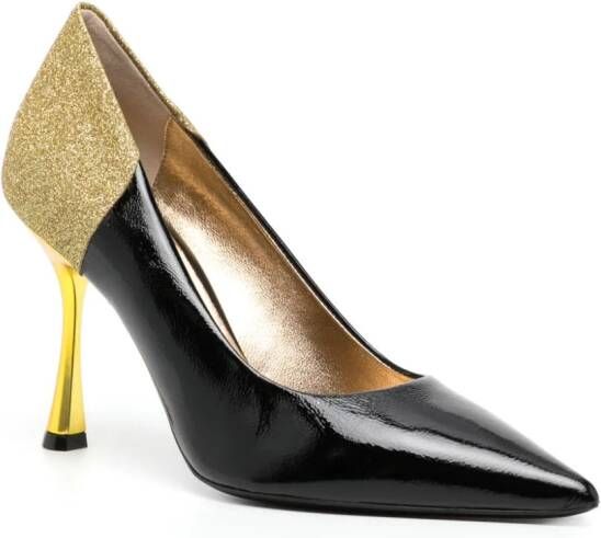 Madison.Maison 65 mm Alena Black Gold pumps Zwart