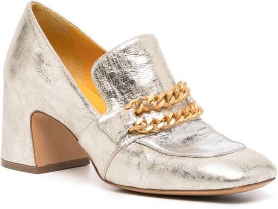 Madison.Maison Loafers met blokhak Zilver