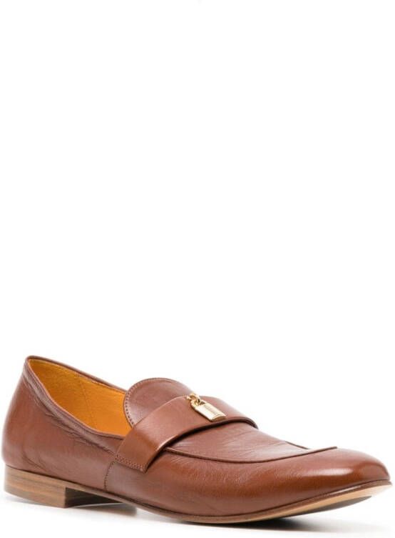 Madison.Maison Lock leren loafers Bruin