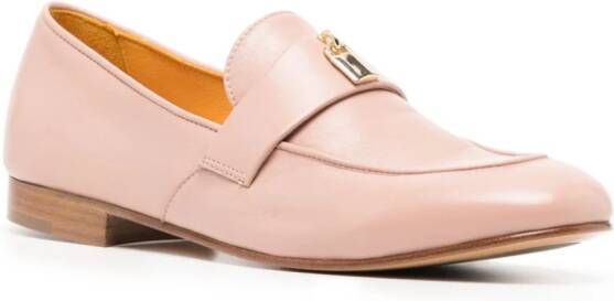 Madison.Maison Lock leren loafers Roze