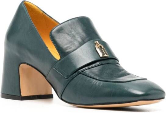 Madison.Maison Lock leren pumps 70 mm Groen