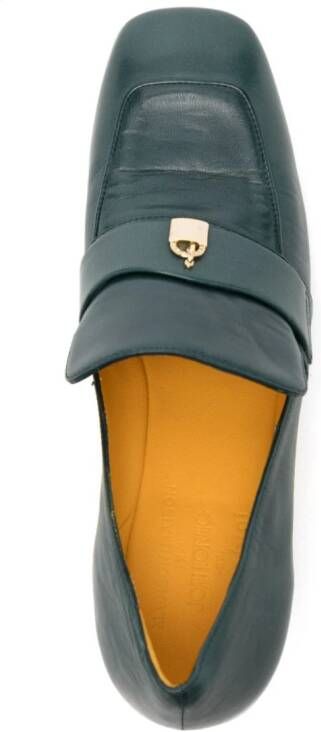 Madison.Maison Lock leren pumps 70 mm Groen