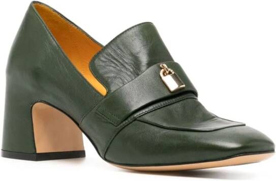 Madison.Maison Lock leren pumps 70 mm Groen