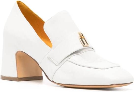 Madison.Maison Lock leren pumps 70 mm Wit