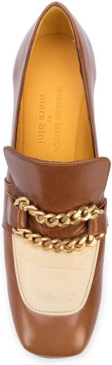 Madison.Maison Perla loafers met blokhak Bruin