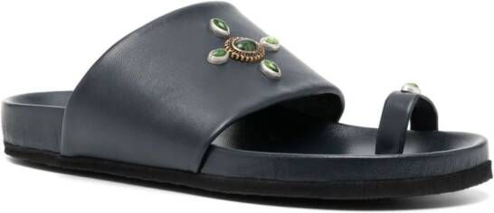 Madison.Maison Tyche Navy sandalen met teenring Blauw