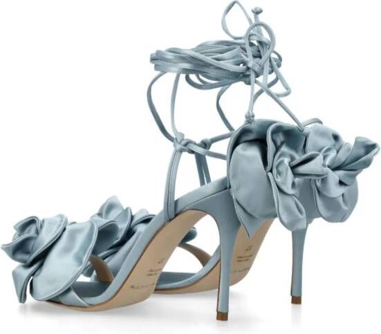Magda Butrym Satijnen sandalen met bloemenpatch Blauw