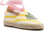 Maison Kitsuné Gestreepte espadrilles Geel - Thumbnail 2