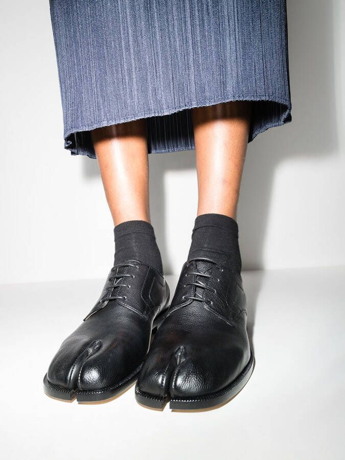 Maison Margiela Tabi leren brogues Zwart