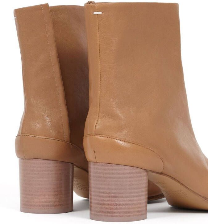 Maison Margiela Tabi leren enkellaarzen Beige