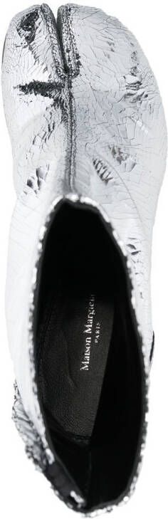 Maison Margiela Tabi 60mm enkellaarzen met spiegeleffect Zilver