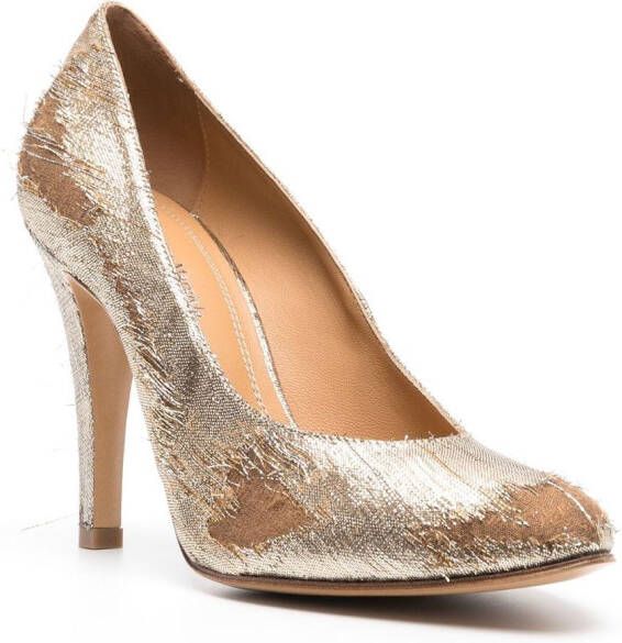 Maison Margiela 100mm lurex Mary-Jane pumps Goud