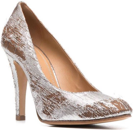 Maison Margiela 100mm lurex Mary-Jane pumps Zilver