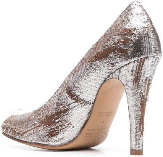 Maison Margiela 100mm lurex Mary-Jane pumps Zilver