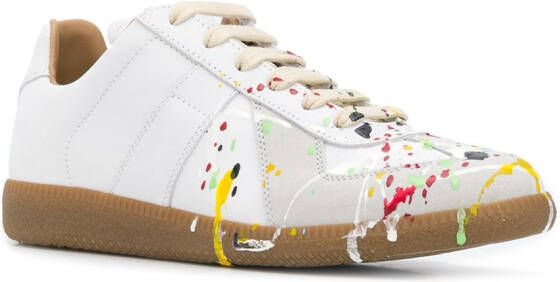 Maison Margiela Tabi sneakers met verfspatten Wit