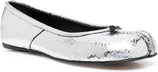 Maison Margiela Tabi ballerina's met spiegelend effect Zilver