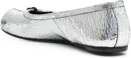 Maison Margiela Tabi ballerina's met spiegelend effect Zilver