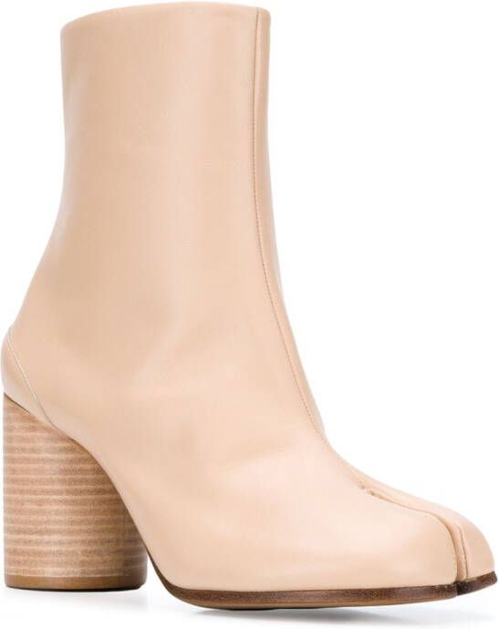 Maison Margiela Tabi 80mm leren enkellaarzen Beige