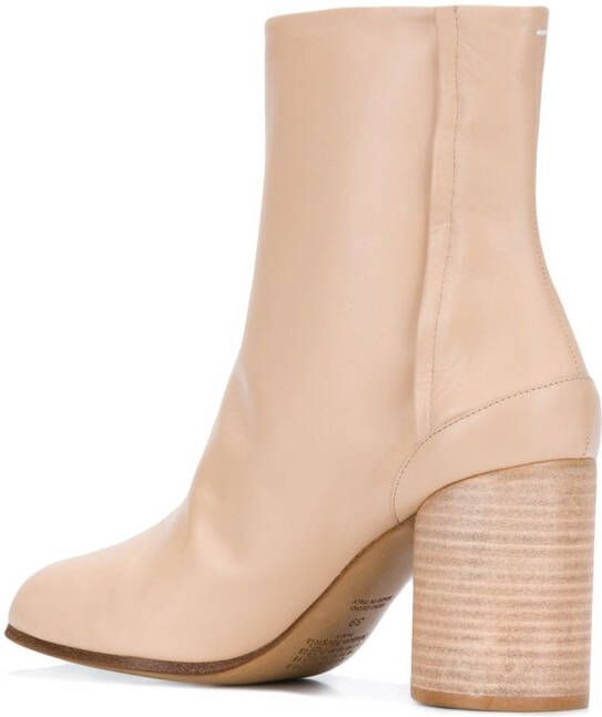 Maison Margiela Tabi 80mm leren enkellaarzen Beige
