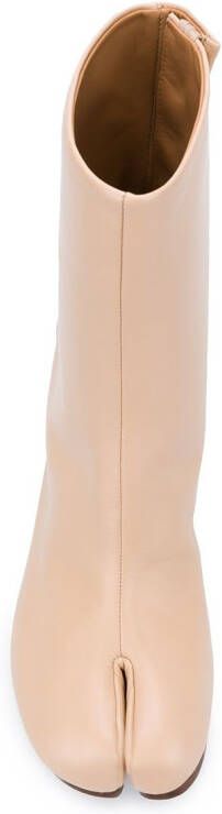 Maison Margiela Tabi 80mm leren enkellaarzen Beige