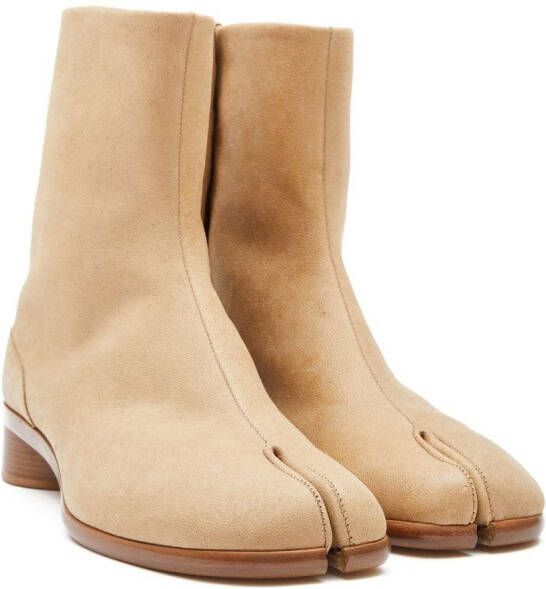 Maison Margiela Tabi 30mm leren enkellaarzen Beige