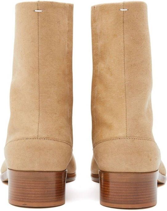 Maison Margiela Tabi 30mm leren enkellaarzen Beige