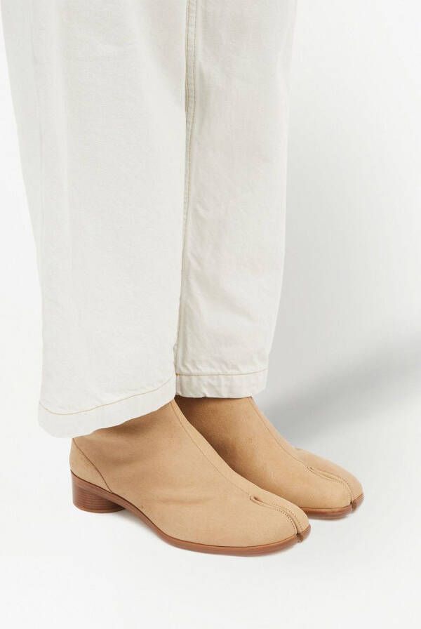 Maison Margiela Tabi 30mm leren enkellaarzen Beige