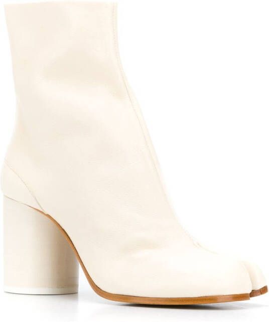 Maison Margiela Tabi 80mm leren enkellaarzen Beige