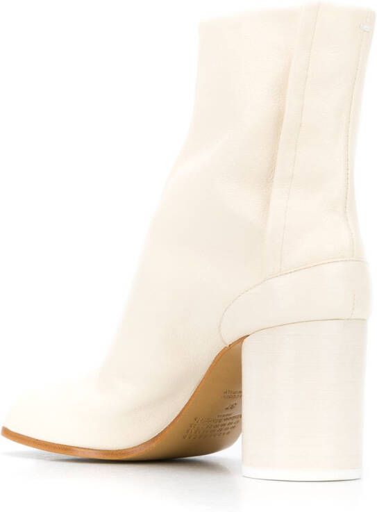 Maison Margiela Tabi 80mm leren enkellaarzen Beige