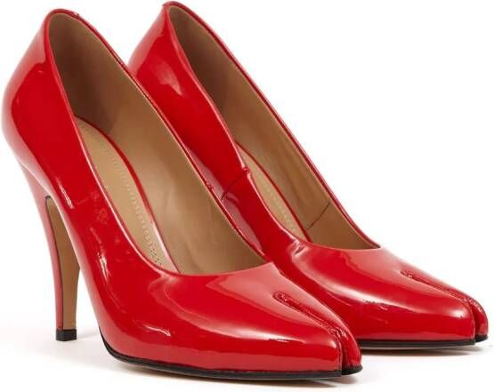 Maison Margiela Tabi 110mm lakleren pumps Rood