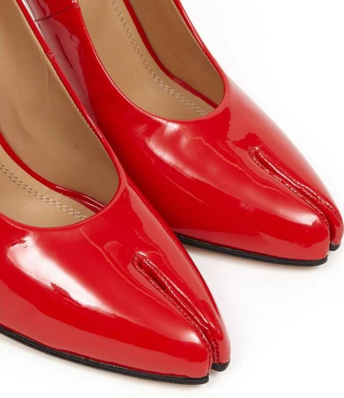 Maison Margiela Tabi 110mm lakleren pumps Rood